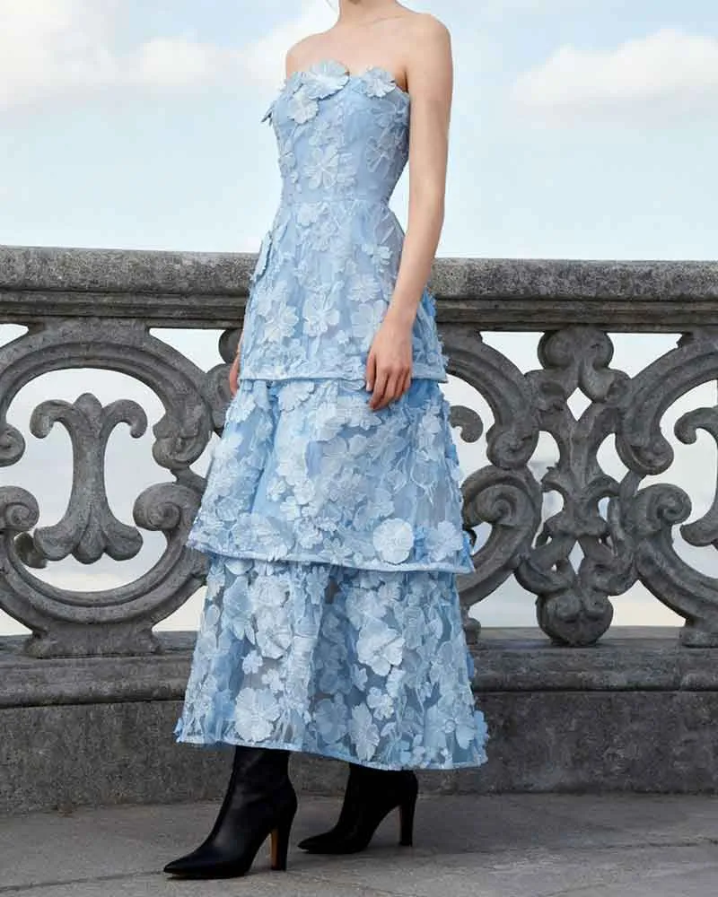 Elegant Garden Wedding Embroidered Midi Dress sold by Larosa