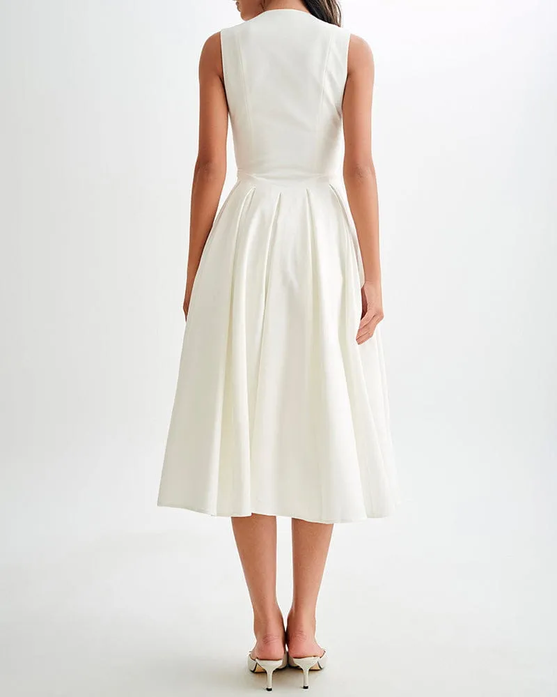 Women's Garden Tea Party Sophisticated White Dress sold by Larosa product image thumbnail 5