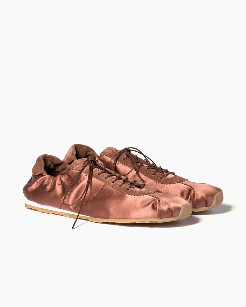 Women's Lightweight Soft Satin Lace-Up Sneakers sold by Larosa product image thumbnail 2