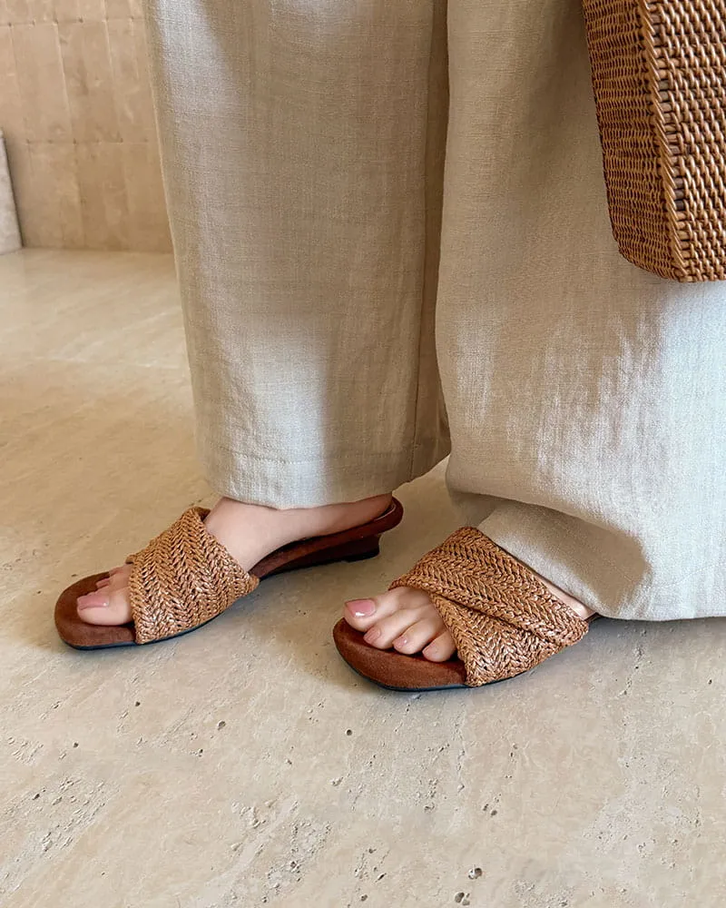 Cross-Strap Woven Open-Toe Slide Sandals sold by Larosa product image thumbnail 5
