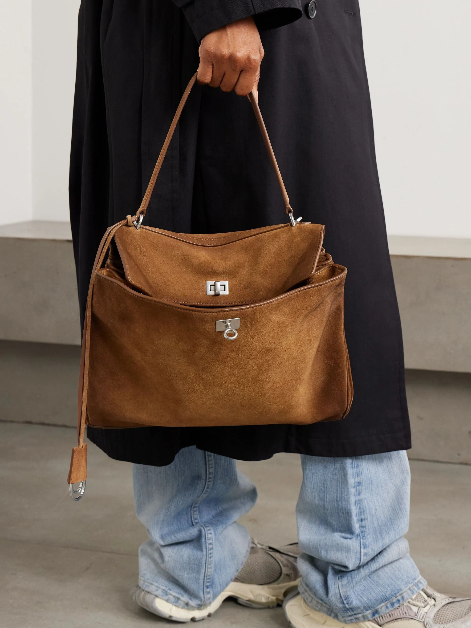 Medium Suede Shoulder Bags sold by Larosa product image thumbnail 4