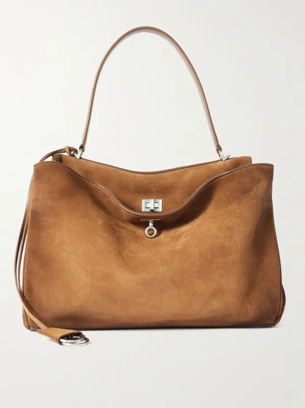 Medium Suede Shoulder Bags made by Larosa
