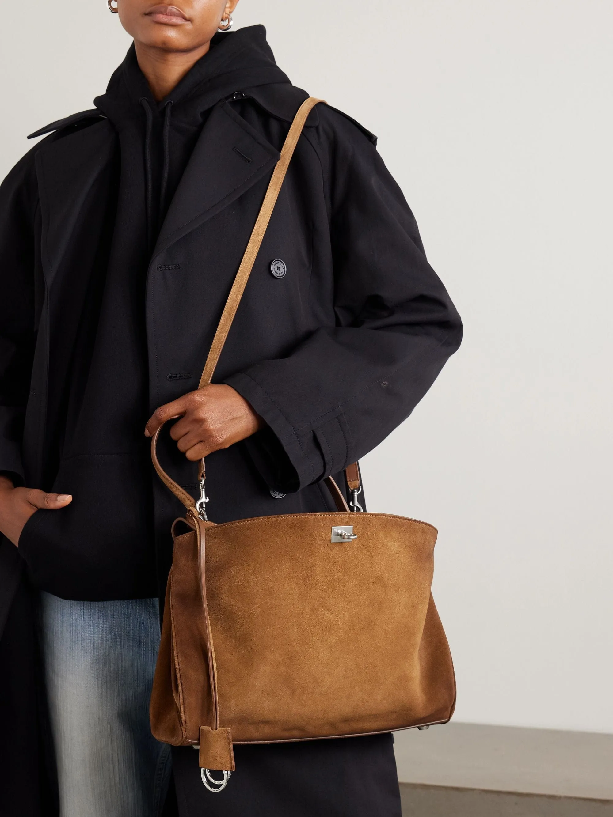 Medium Suede Shoulder Bags sold by Larosa product image thumbnail 5