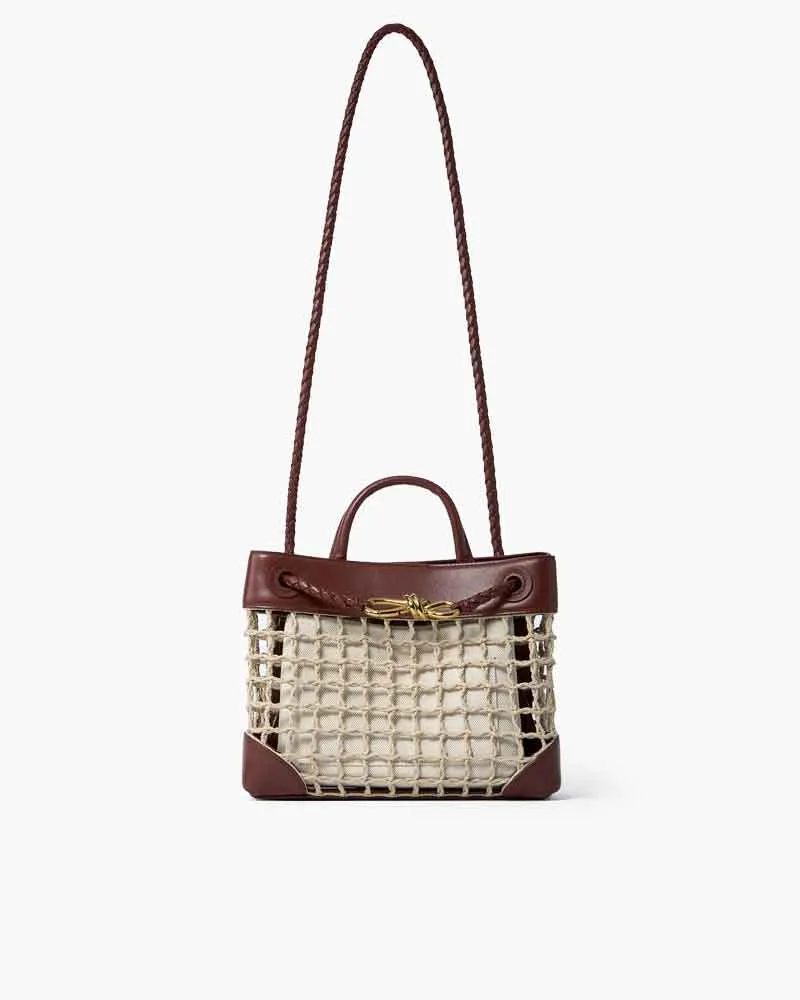Leather Trim Net Tote Handle Bag sold by Larosa product image thumbnail 2
