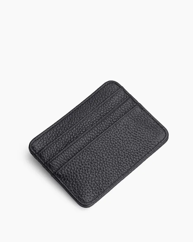 Slim Top Grain Leather Card Holder made by Larosa