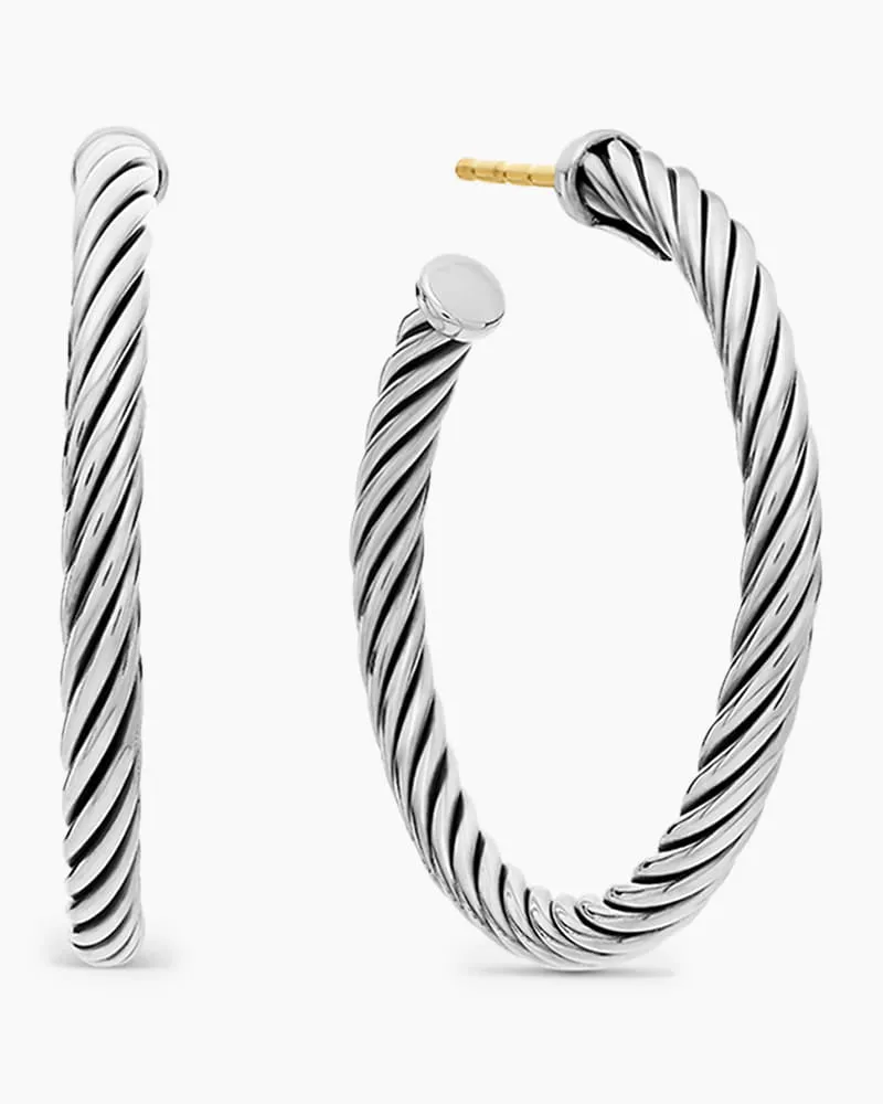Small Twisted Cable Hoop Earrings sold by Larosa product image thumbnail 2