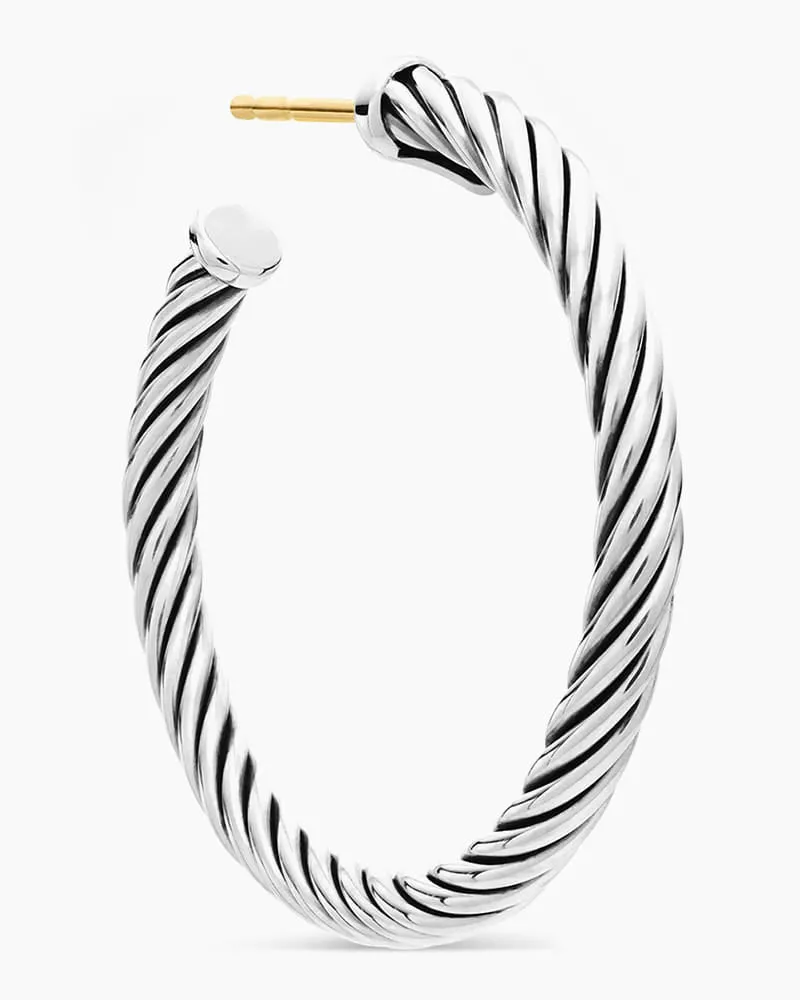Small Twisted Cable Hoop Earrings sold by Larosa product image thumbnail 3