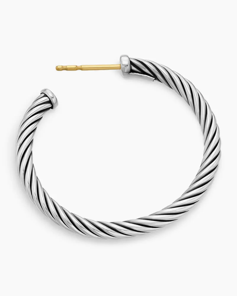 Small Twisted Cable Hoop Earrings sold by Larosa product image thumbnail 4