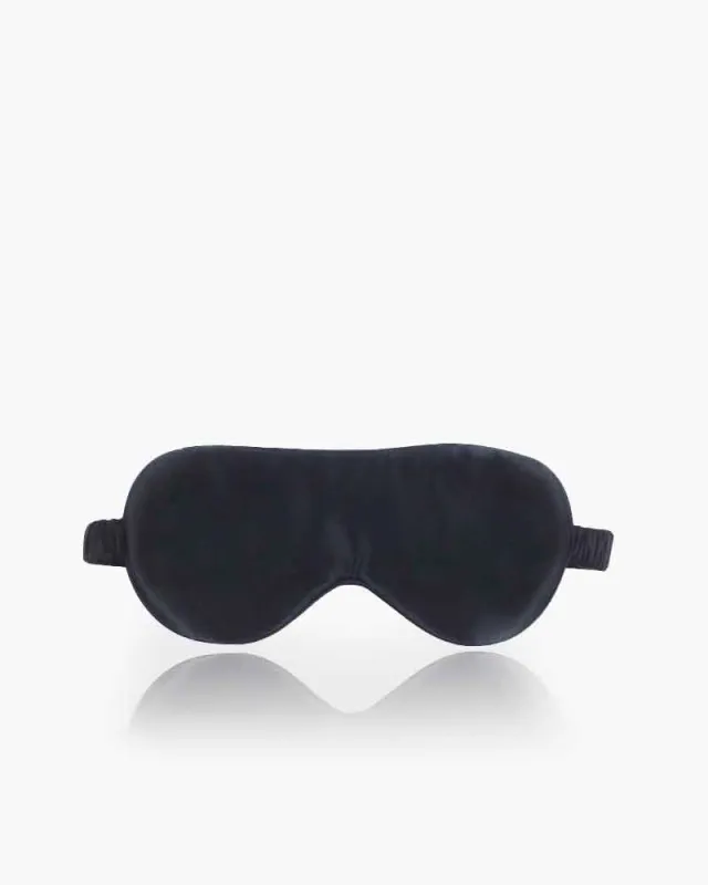 Black 19 Momme Mulberry Silk Sleep Mask made by Larosa