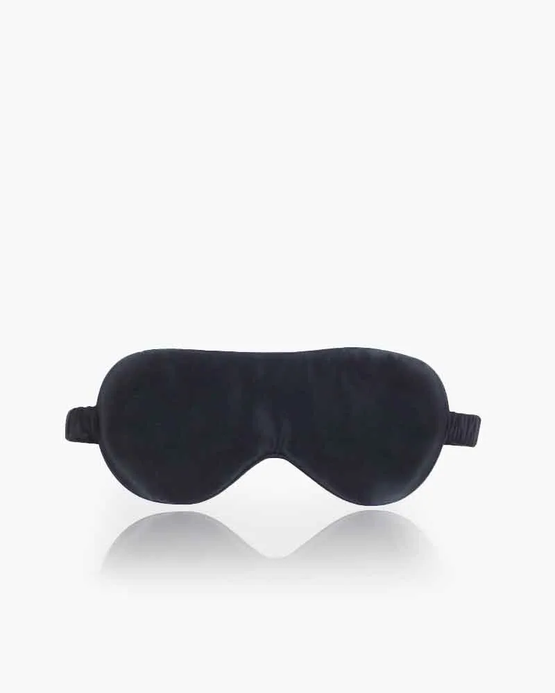 Black 19 Momme Mulberry Silk Sleep Mask sold by Larosa