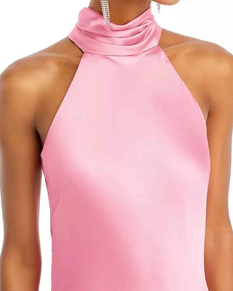 Women’s Satin Halter Neck Sleeveless Maxi Gown sold by Larosa product image thumbnail 4