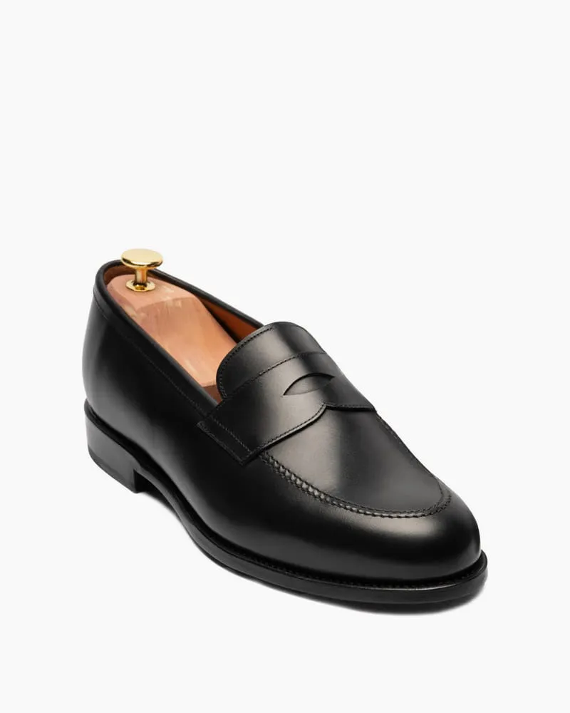 Men’s Polished Black Leather Penny Loafers with Low Heel sold by Larosa product image thumbnail 2