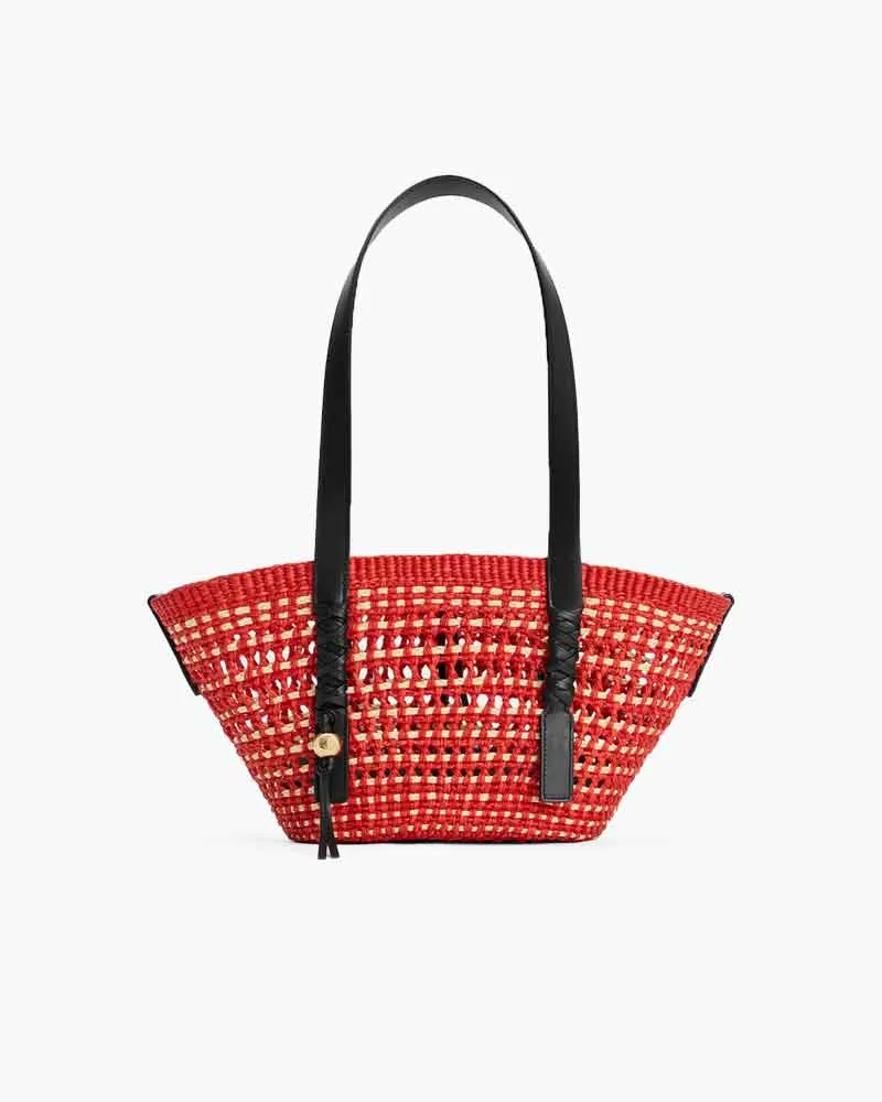 Handwoven Straw Basket Bag with Leather Handles sold by Larosa product image thumbnail 2