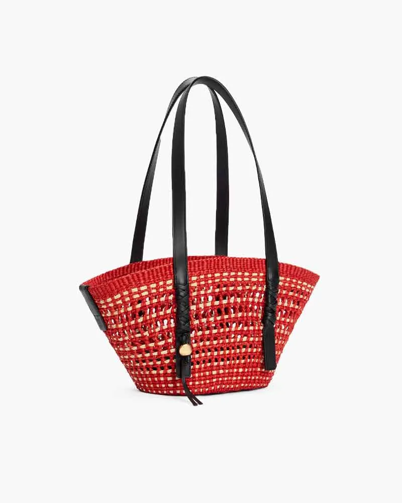 Handwoven Straw Basket Bag with Leather Handles sold by Larosa product image thumbnail 4