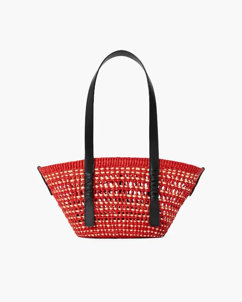 Handwoven Straw Basket Bag with Leather Handles sold by Larosa product image thumbnail 3