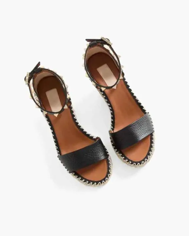 Women’s Studded Espadrille Wedge Sandals made by Larosa