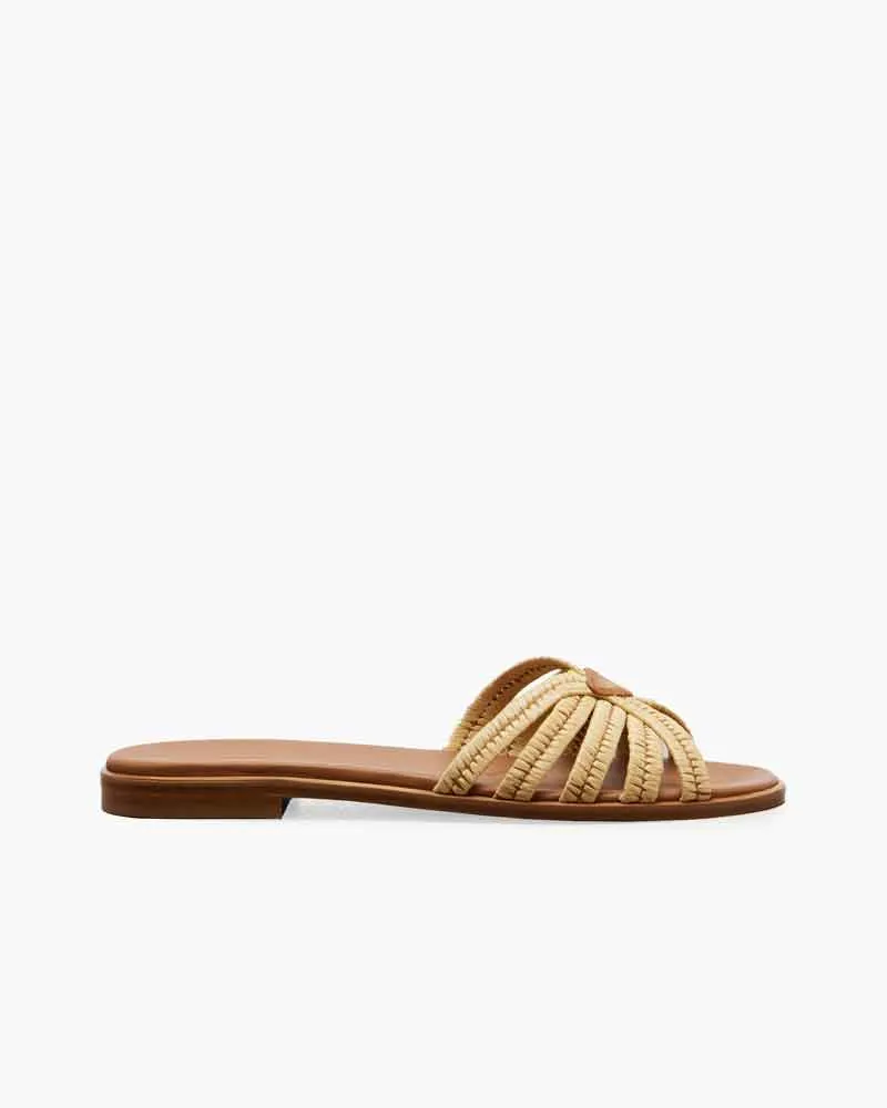 Cozy Beach Day Crochet Raffia Slides sold by Larosa