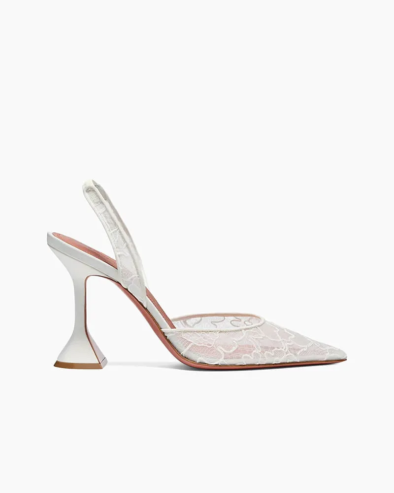 Elegant Evening Lace Slingback Party Pumps sold by Larosa