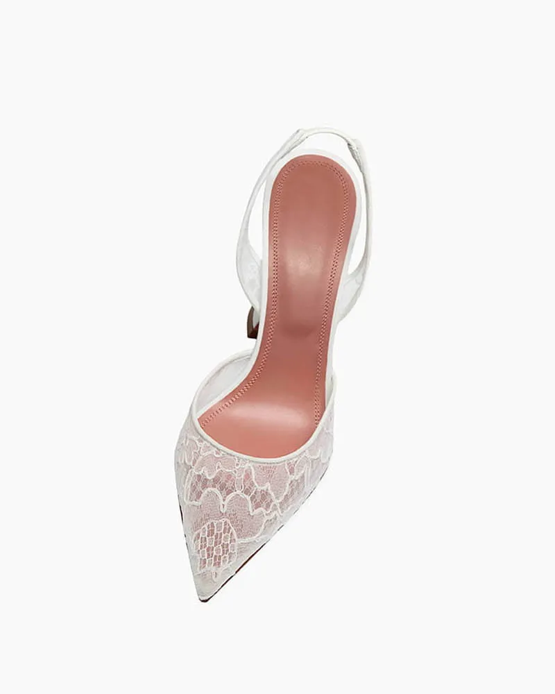 Elegant Evening Lace Slingback Party Pumps sold by Larosa product image thumbnail 2