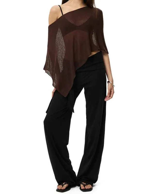 Weekend Getaway Lightweight Sheer Knit Poncho made by Larosa