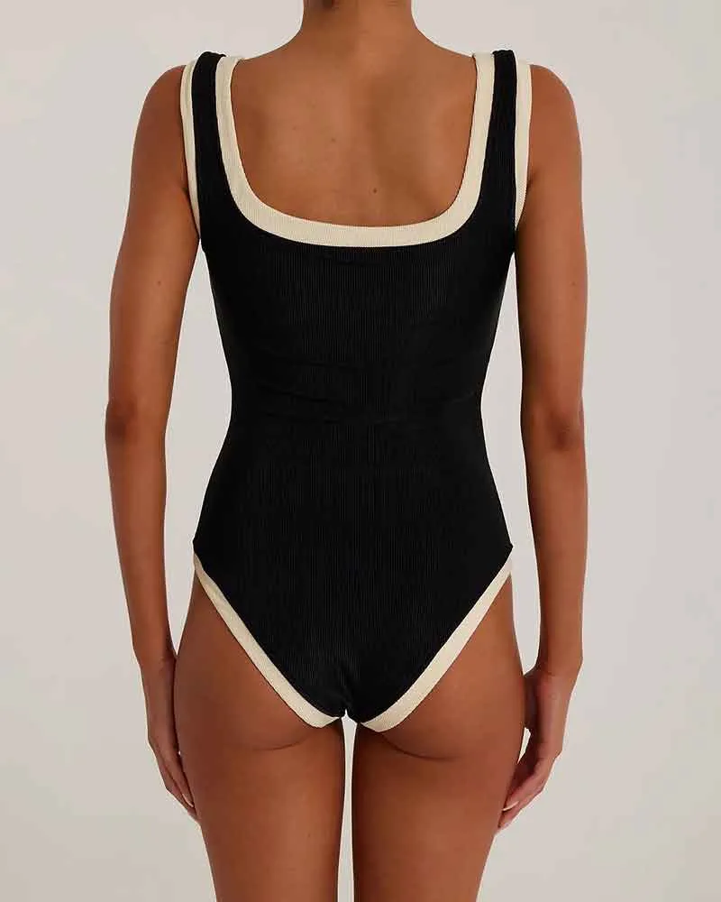 Beach & Resort Ribbed Button One-Piece Swimsuit sold by Larosa product image thumbnail 4