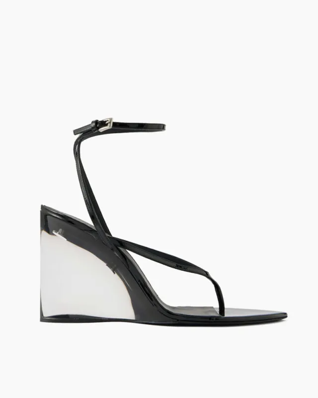 Evening Party Clear Heel Strappy Wedge Sandals made by Larosa