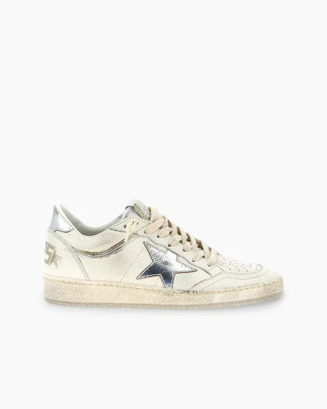 Women’s Travel Ready Leather Low-Top Silver Star Sneakers made by Larosa