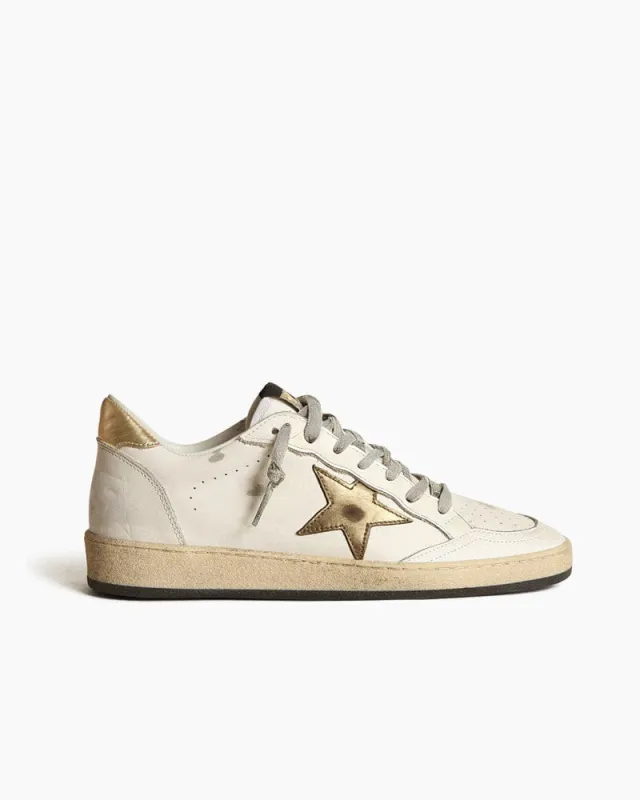 Women's Retro Court Gold Metallic Star Sneakers made by Larosa