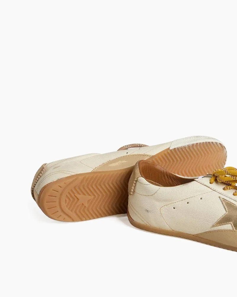 White Nappa Leather Sneakers with Gold Star and Beige Heel Tab sold by Larosa product image thumbnail 4