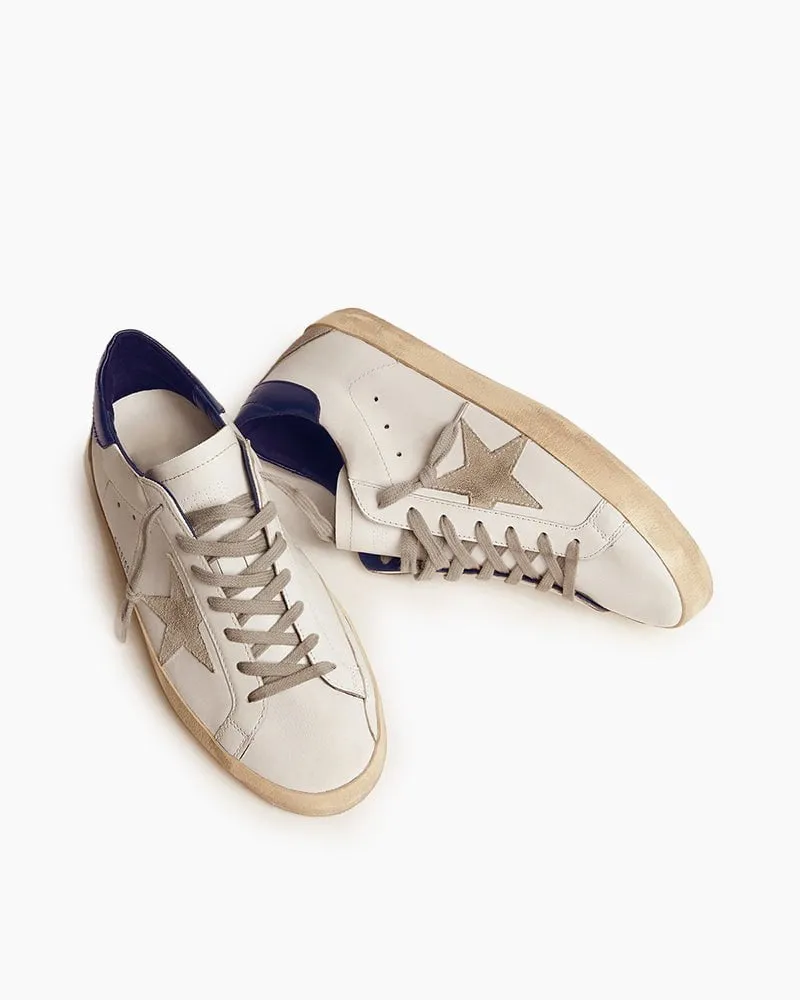 Men‘s White Nappa Leather Sneakers with Suede Star and Blue Heel Tab sold by Larosa product image thumbnail 2