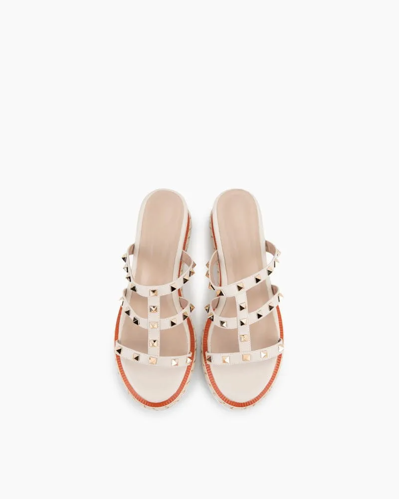 (Clean Up) Espadrille Wedges Slides Rivets Slippers sold by Larosa product image thumbnail 3