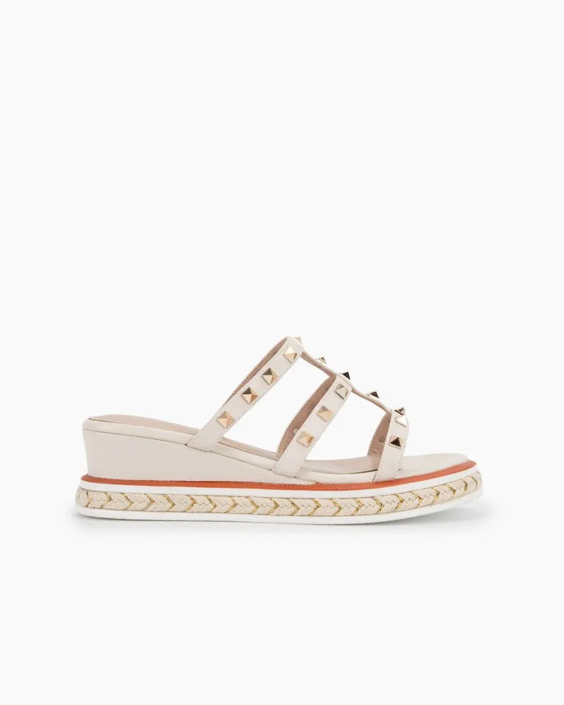 (Clean Up) Espadrille Wedges Slides Rivets Slippers sold by Larosa
