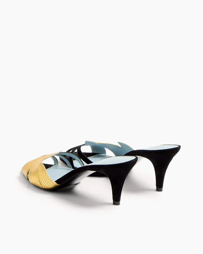 Evening Metallic Slide Heel Sandal sold by Larosa product image thumbnail 4