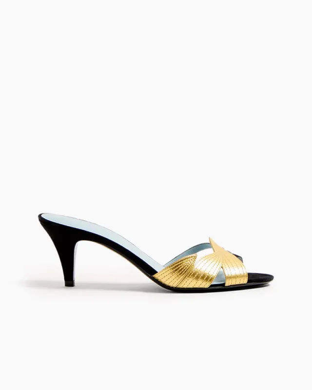 Evening Metallic Slide Heel Sandal made by Larosa