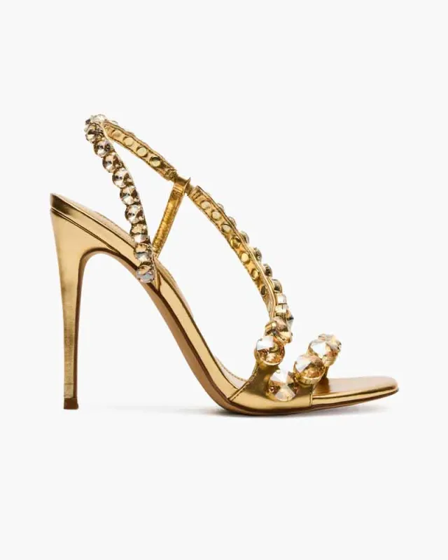 Glamorous Party Crystal Strap High Heel Sandals made by Larosa