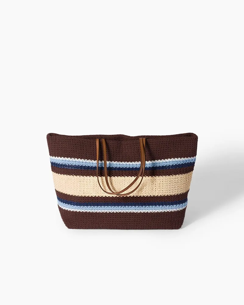 Summer Vacation Raffia Effect Woven Beach Bag sold by Larosa