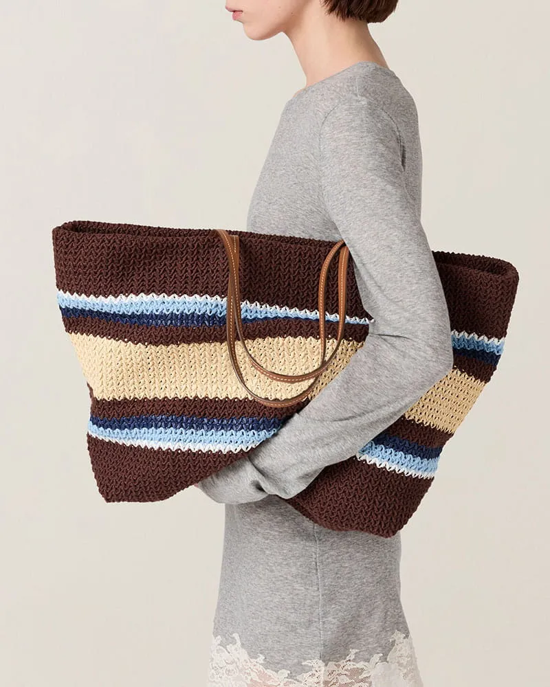 Summer Vacation Raffia Effect Woven Beach Bag sold by Larosa product image thumbnail 5