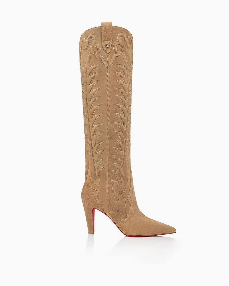 (Clean Up) Women’s 85mm Brown Boots – Alligator-Embossed Veau Velours sold by Larosa product image thumbnail 4