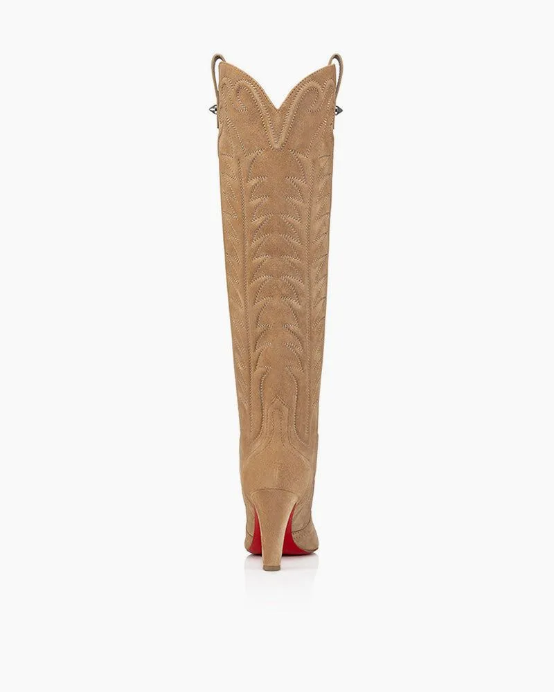 (Clean Up) Women’s 85mm Brown Boots – Alligator-Embossed Veau Velours sold by Larosa product image thumbnail 3