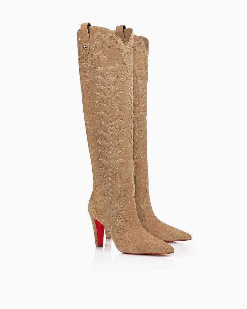 (Clean Up) Women’s 85mm Brown Boots – Alligator-Embossed Veau Velours sold by Larosa product image thumbnail 2