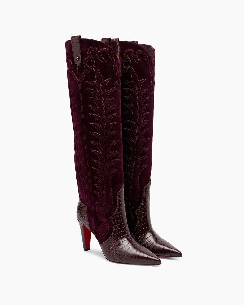 (Clean Up) Santia 85mm Suede Knee-High Boots sold by Larosa product image thumbnail 3
