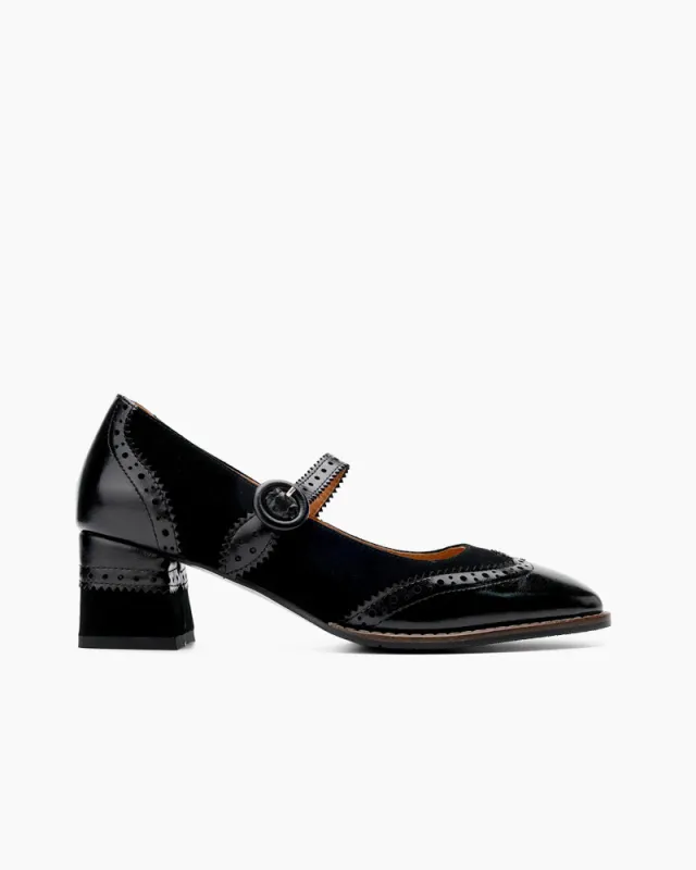 (Clean Up - US 9) Mary Jane Platform Mid Heel Oxfords Dress Shoes made by Larosa