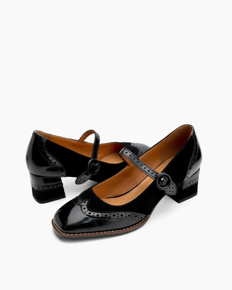 (Clean Up - US 9) Mary Jane Platform Mid Heel Oxfords Dress Shoes sold by Larosa product image thumbnail 3