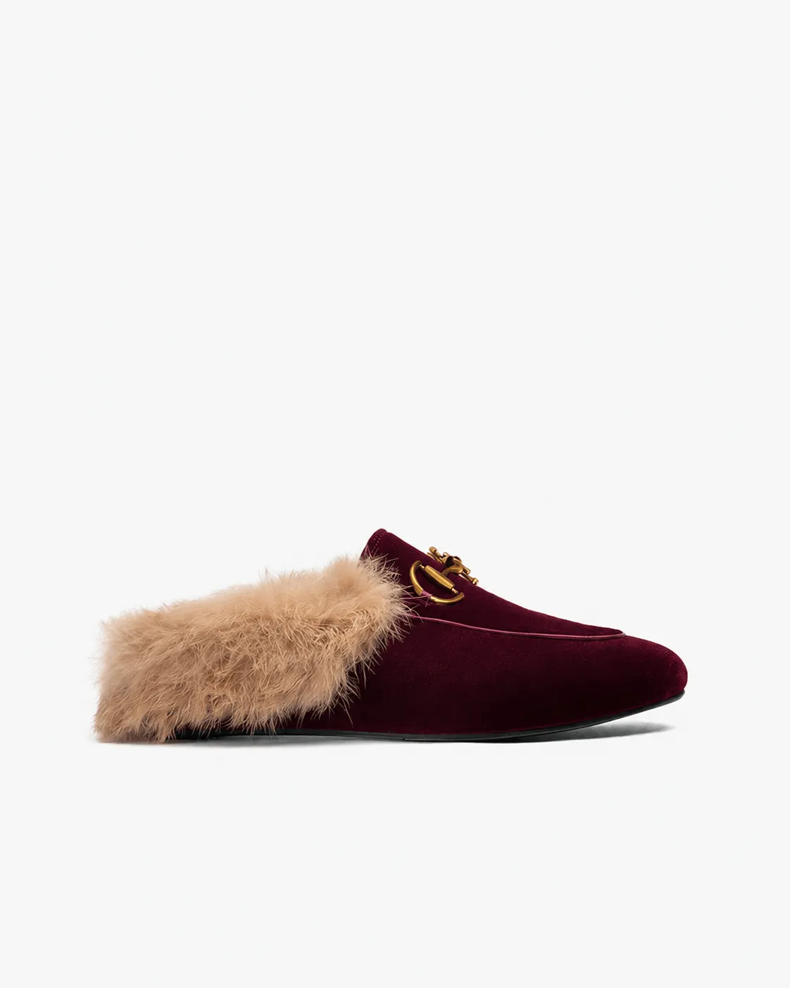 (Clean Up) Classic Metal Buckle Velvet Backless Fur Slip-on Mules sold by Larosa product image thumbnail 3