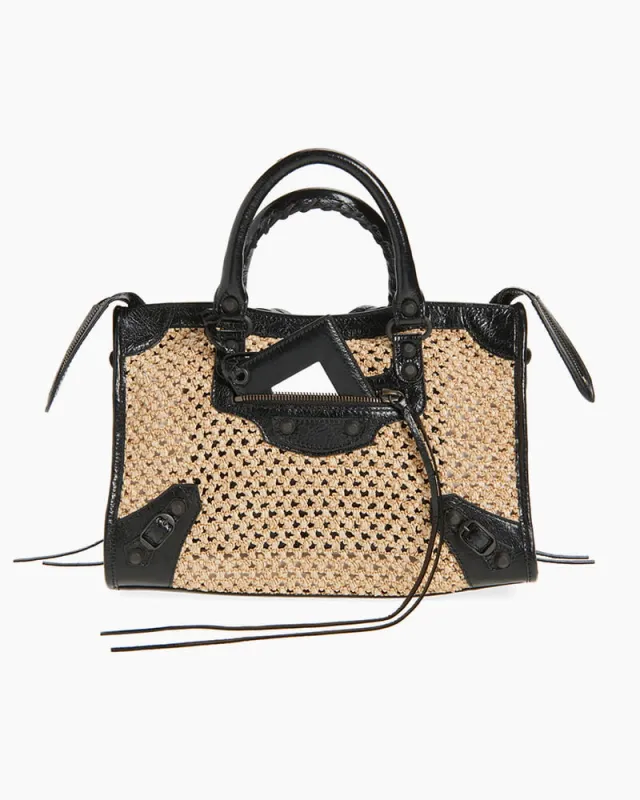 Chic Everyday Woven Leather City Tote made by Larosa