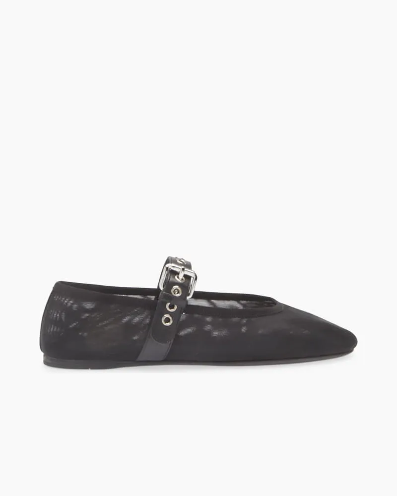 Women's Mesh Mary Jane Flats With Leather Buckle sold by Larosa product image thumbnail 5