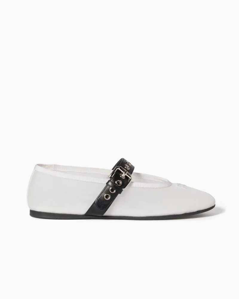 Women's Mesh Mary Jane Flats With Leather Buckle sold by Larosa