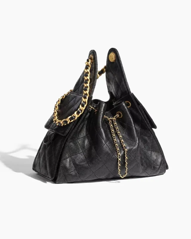 Urban Evening Quilted Leather Chain Shoulder Bag made by Larosa