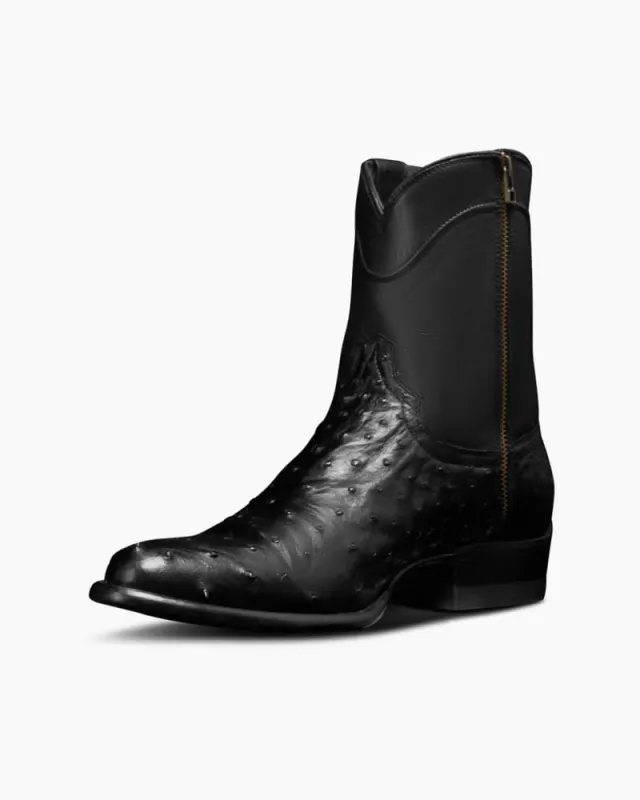 Men's Everyday Sleek Leather Zip Boot made by Larosa