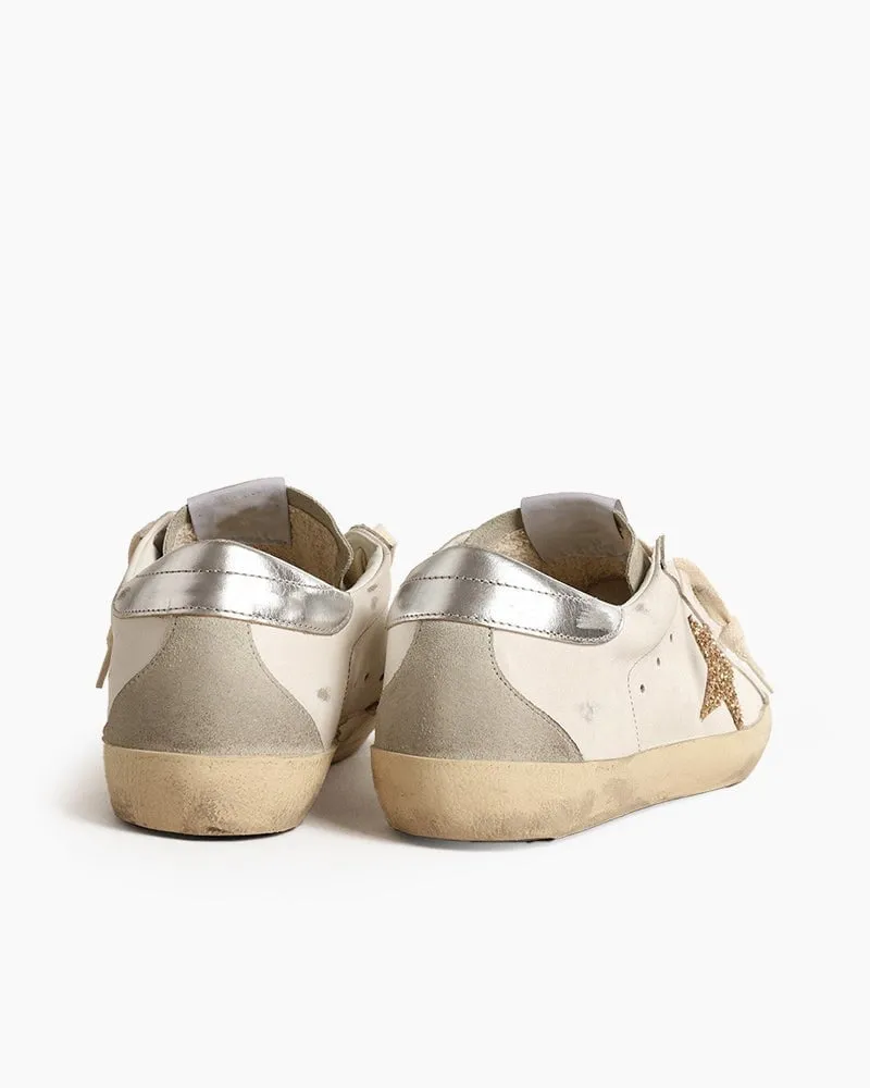 Women's Ice-gray Nappa Leather Sneaker with Gold Glitter Star sold by Larosa product image thumbnail 2